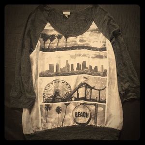 Grey top with sheer front